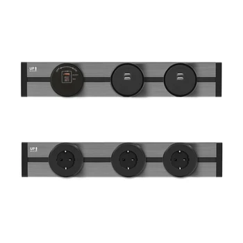 Hidden Embedded Electrical Wall Power Extension Outlets Recessed Power Rail Track Sockets