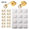 12Pairs-4mm Gold Clear