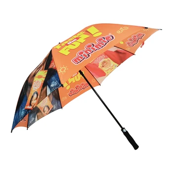 Promotional Items with Logo Automatic Outdoor Umbrella Fiberglass Straight Car Golf Umbrella Free Sample