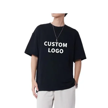 OEM/ODM personalized t-shirt with Custom Logo 245 Gsm Heavyweight 100% Cotton Oversized Unisex Short Sleeve Men's tshirt