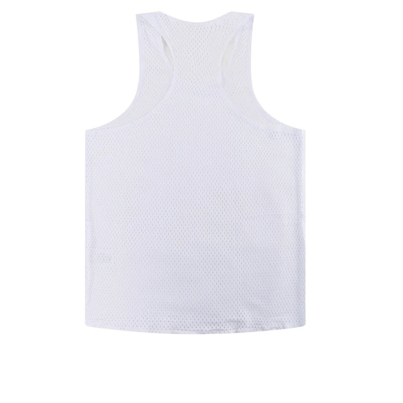 Seamless Mesh Breathable Man Big Hole Quick Dry 100% Polyester 100 GSM Marathon Running Sleeveless T-Shirt for Men