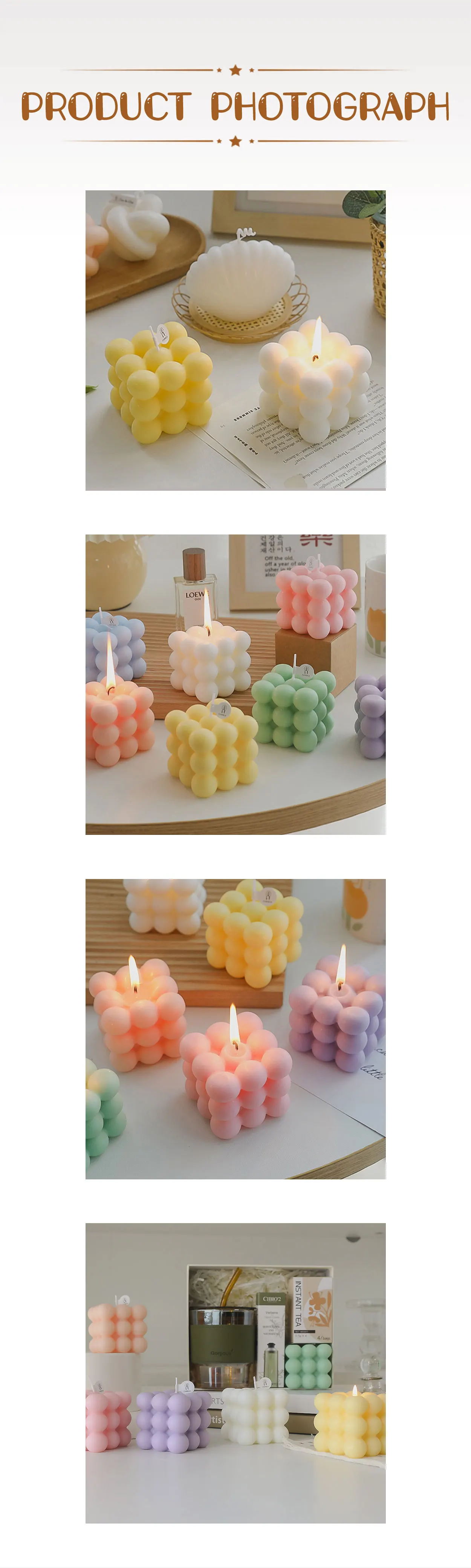 product customizable mini bubble candle cube scented candles in a variety of shapes for weddings and holiday parties supermarket-31