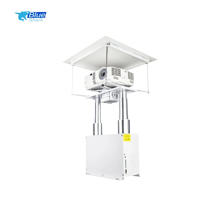 Motorized Remote Control Drop Down Double Column Electric Projector Lift Hanger Ceiling Mount for Projector Lifting Device