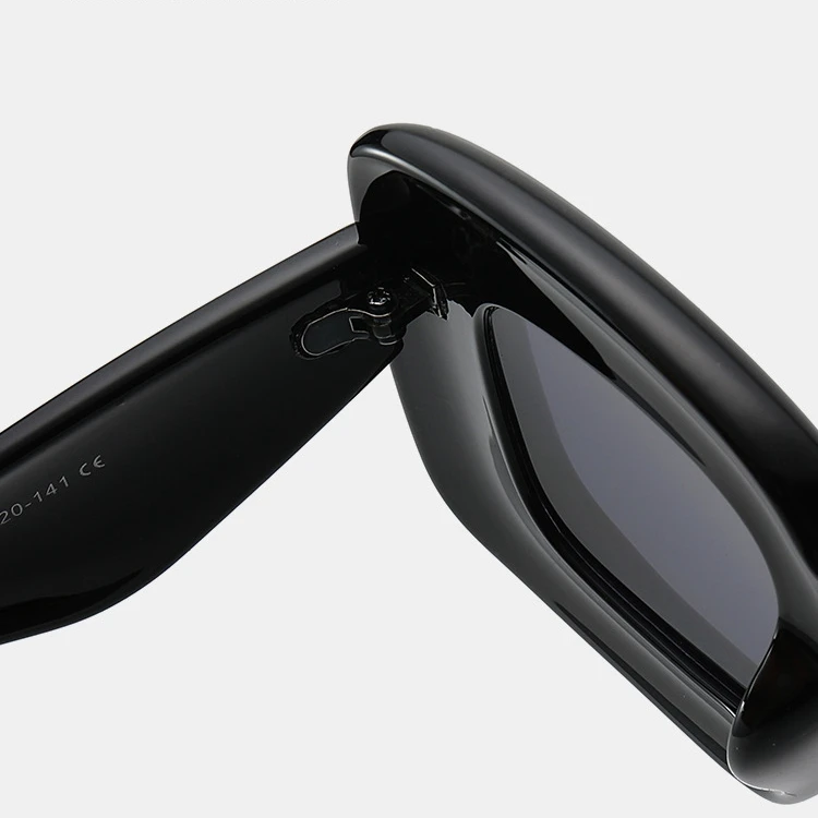 Grandi Occhiali Da Sole Polarizzati Da Uomo Classici Vintage Premium Montatura Quadrata Rettangolare In Acetato Lente Polarizzata Nera Premium Unisex - Foto 8