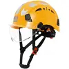 Casco de seguridad amarillo con visera transparente