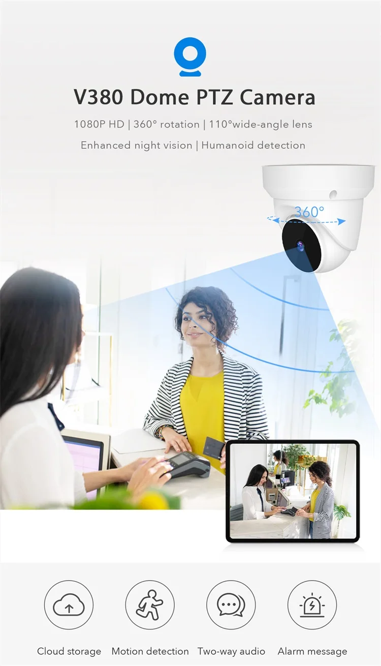 5mp Smart Wifi Dome Ip Camera Home Security Cctv Camera 360 Degree Wide