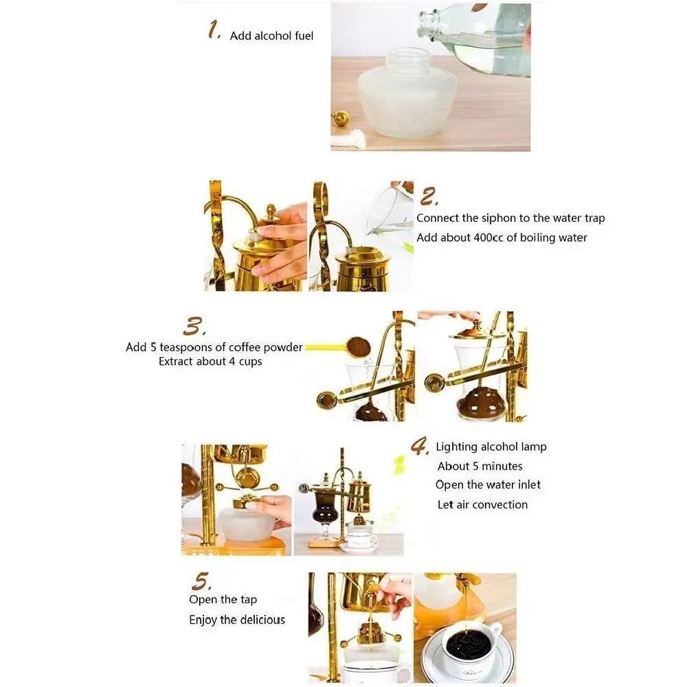 RjcdOPL Machine à Café à Siphon d'équilibrage, Cafetière Royale Belge