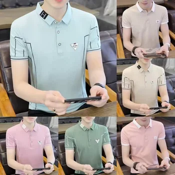 Men's Short Sleeve Casual Slim Fit Polo Shirts Basic Designed Classic Cut Cotton Shirts