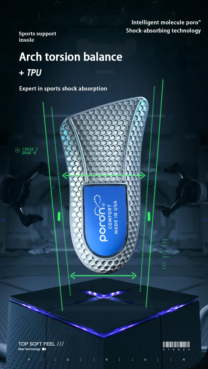 Custom Gel Shock Absorbing Sports Insoles Wholesale