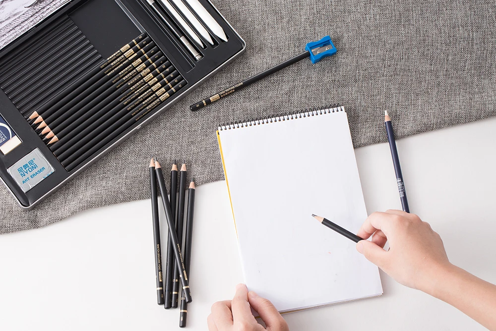 NYONI Sketch Pencils Set or Drawing Material Tools, Sketching Art Supplies