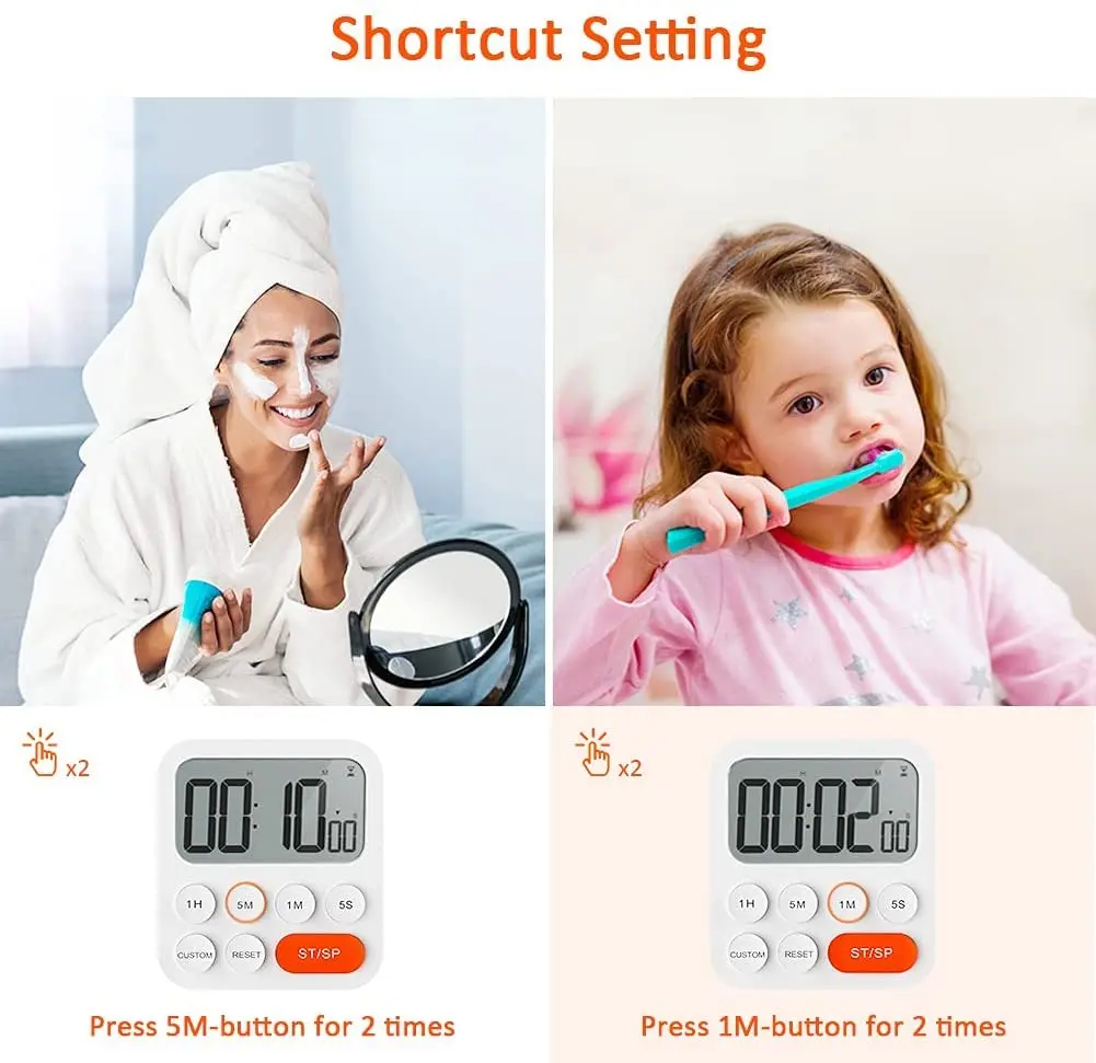 Digital Kitchen Timer Magnetic Countdown Timer Loud Alarm Large LCD Display Digital Clock 99 Hour Kitchen Timers