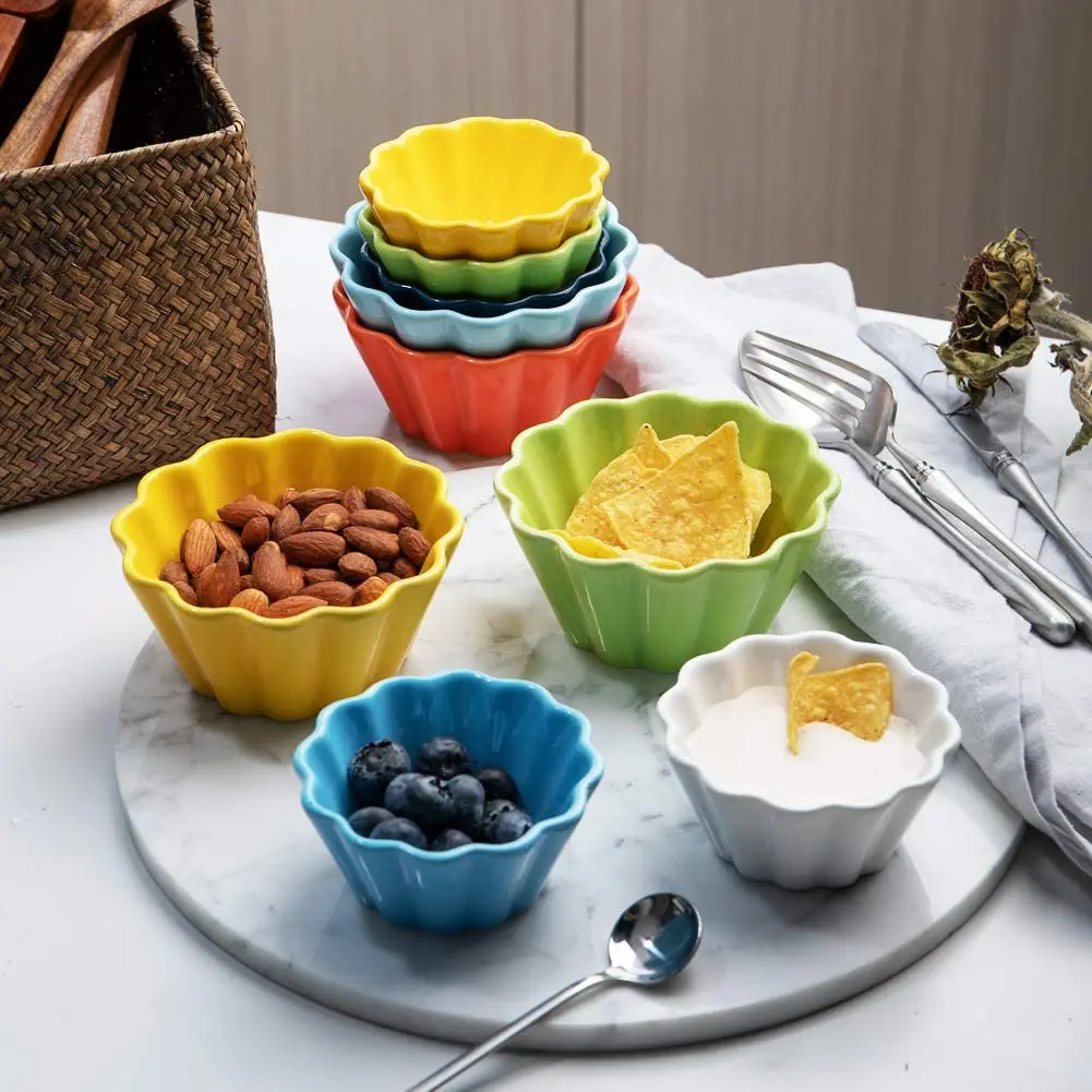 Wholesale Ramekin Bowl Ceramic Candy Color Souffle Ramekin Bowls Cupcake Baking Dish Creme