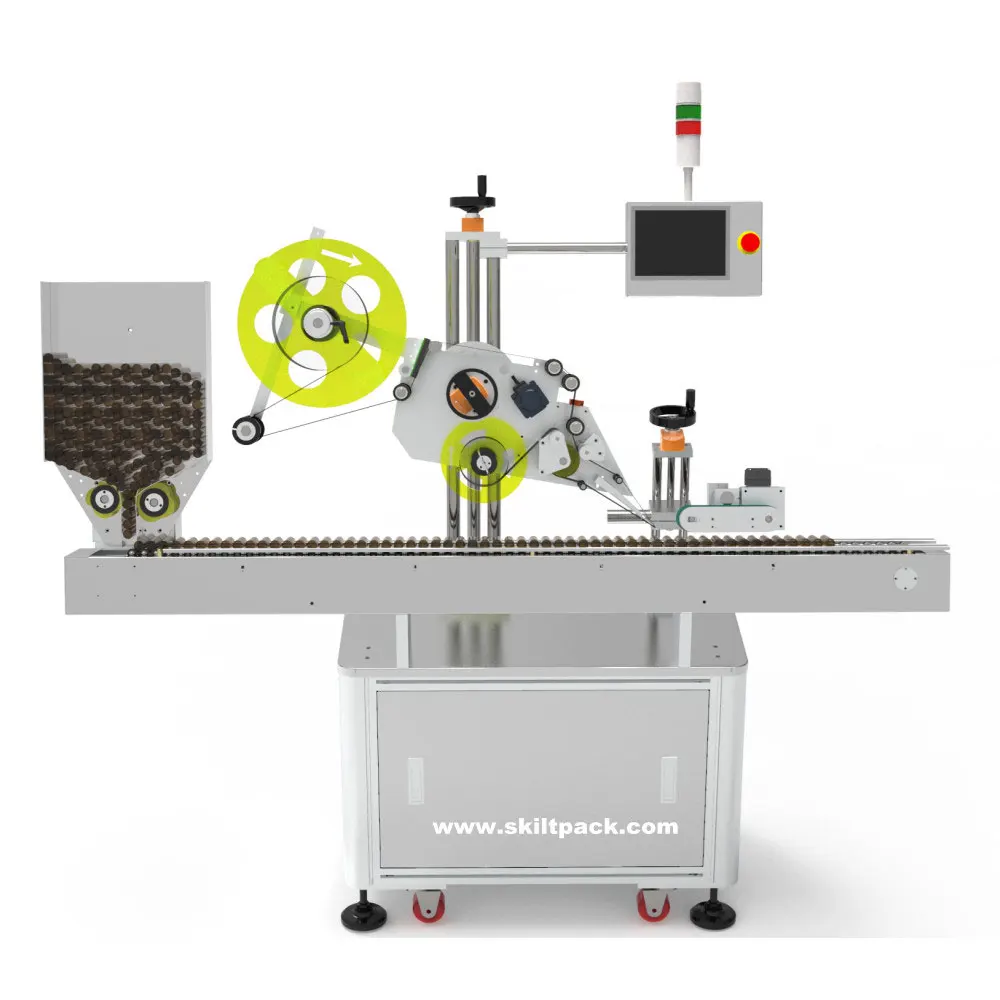 Automatic Tube Labeling Machine Ampoule Tube Labeler Tube Label Applicator with Feeder