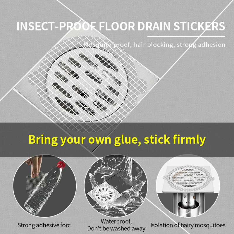 Disposable Shower Drain Hair Catchers Mesh Stickers Hair Catcher