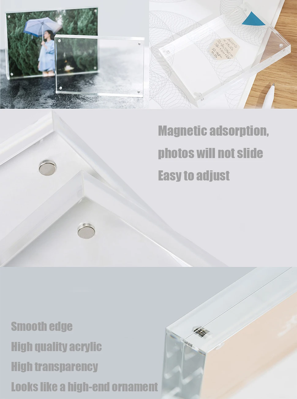 Factory Custom Square Transparent Double Sided Clear Acrylic