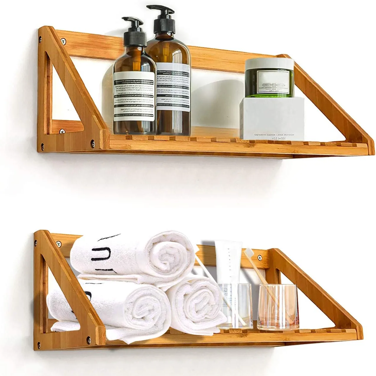 bathroom storage shelves wood bamboo shower