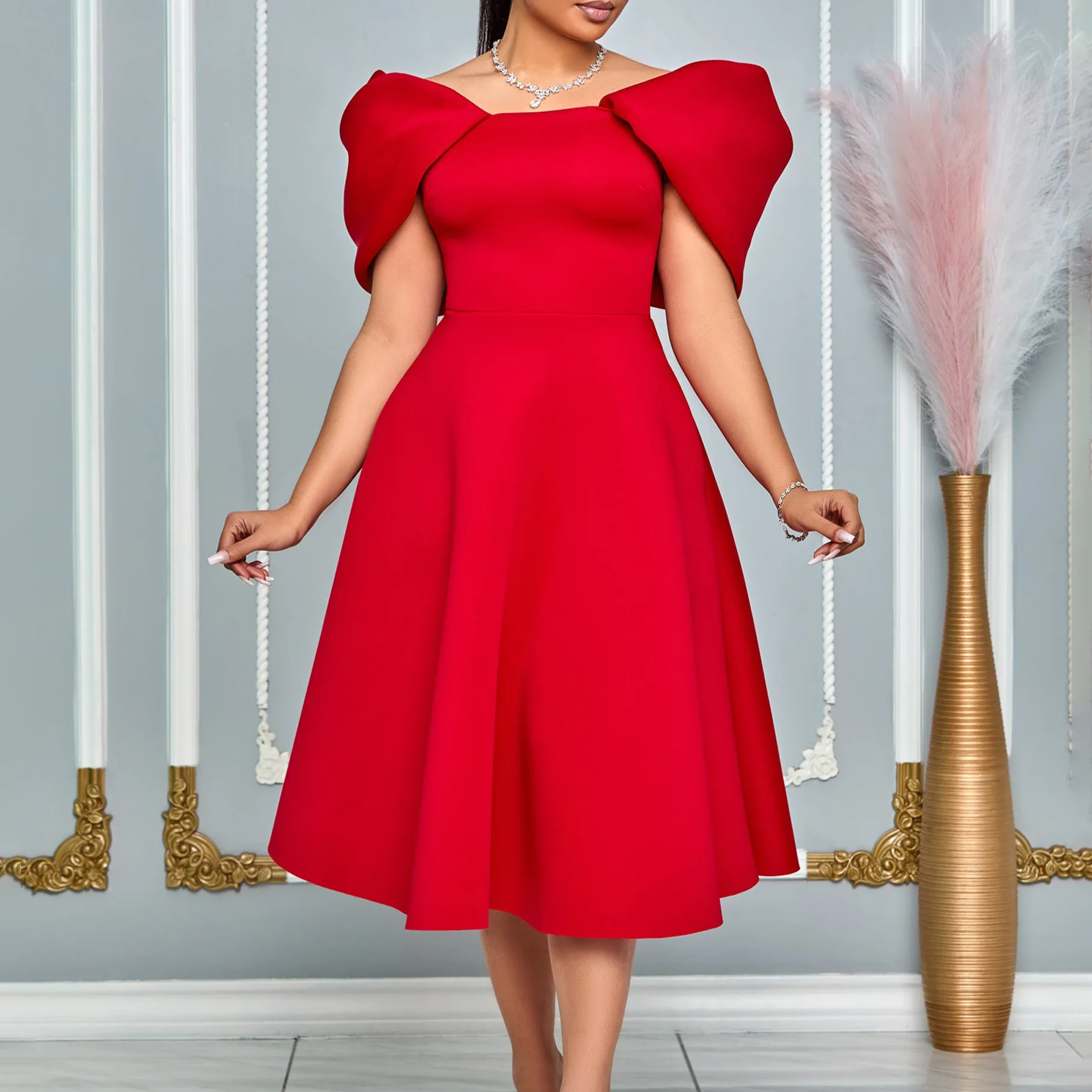 Women's Elegant Sexy Party Dress New African Style Midi Length With Natural  Waistline| Alibaba.com