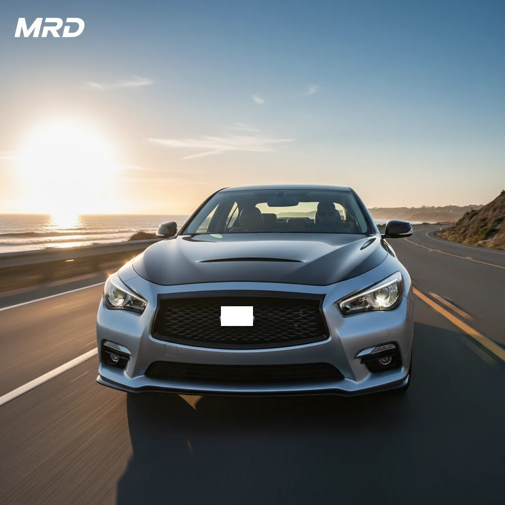 GTS Style V4 Carbon Fiber Hood For Infiniti Q50 2014+ Engine Cover Real Carbon Fiber And Honeycomb