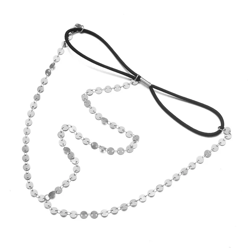 China Hair Accessories Jewelry Manufacturers Stainless Steel Gold Coin Charm Headbands For Women Girl 