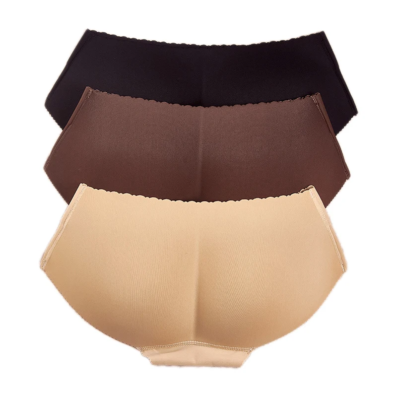 Women Seamless Panties Abundant Buttocks Breathable Hip Briefs Padded Underwear