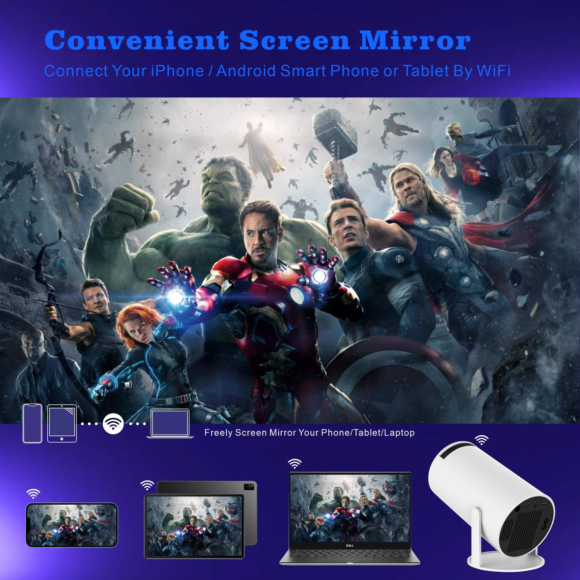 New Arrival Game Projector 4K 64GB 10000 Games Android 11 Wifi Video Game Console Portable Home Theatre Video HY300 Projectors