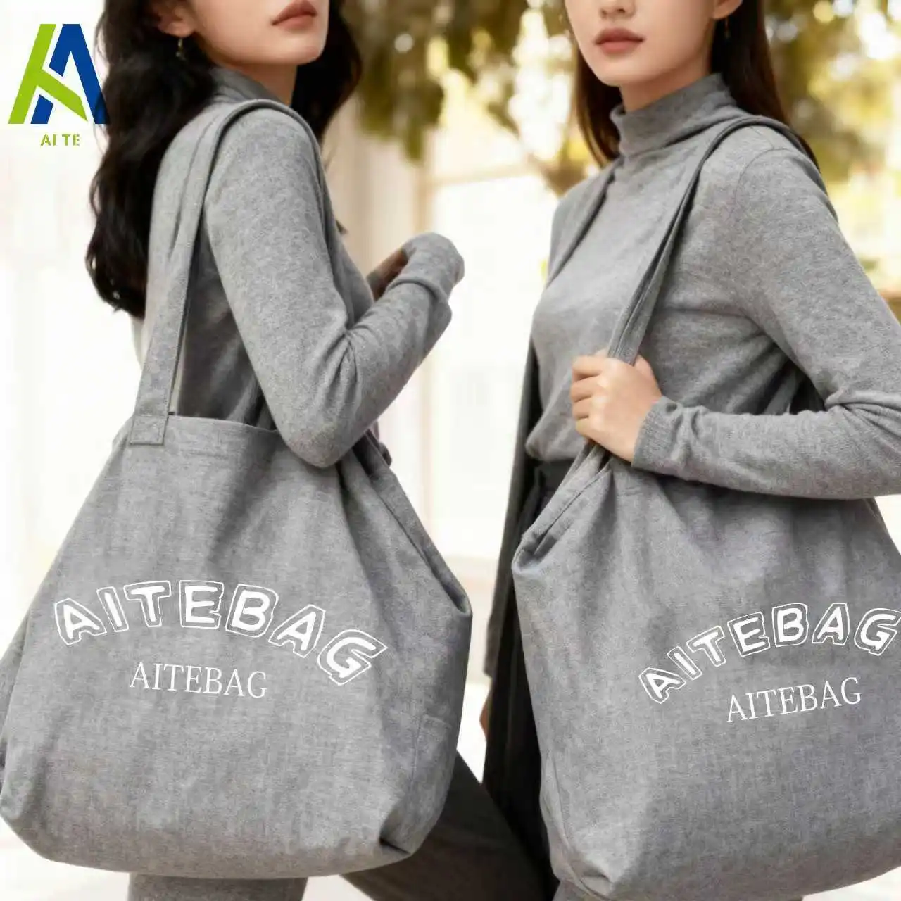 Custom Logo Color Oversized Cotton Canvas Tote Bags Reusable Durable Weekender Giant Large Grocery Shopping Sporty Bag