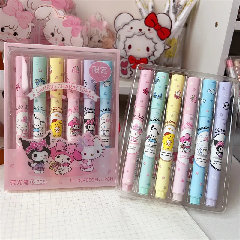 Multi-function Highlighter 6pcs/box Sanrio Color Pen Wholesale - Buy ...