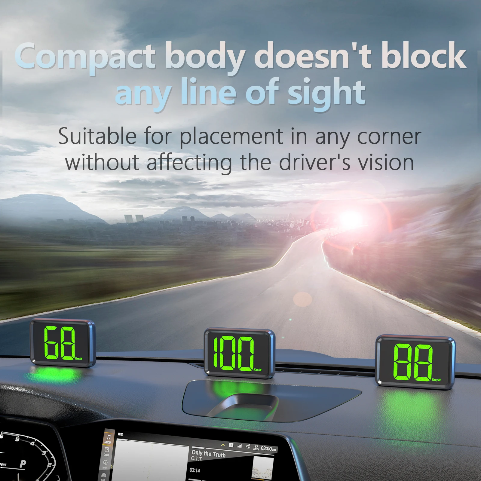 X1 GPS Digital Speedometer Car Hud Head up Display Big Font for Universal Car Auto Gauge Car Accessories KMH MPH