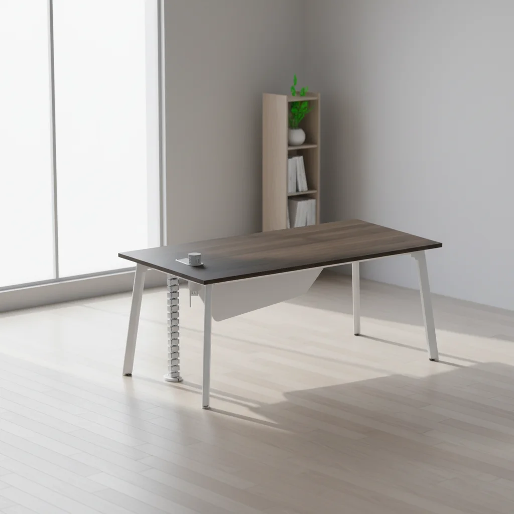 Minimalist Writing Desk with Aluminum Legs Modern Home Office Furniture Compact Design 5