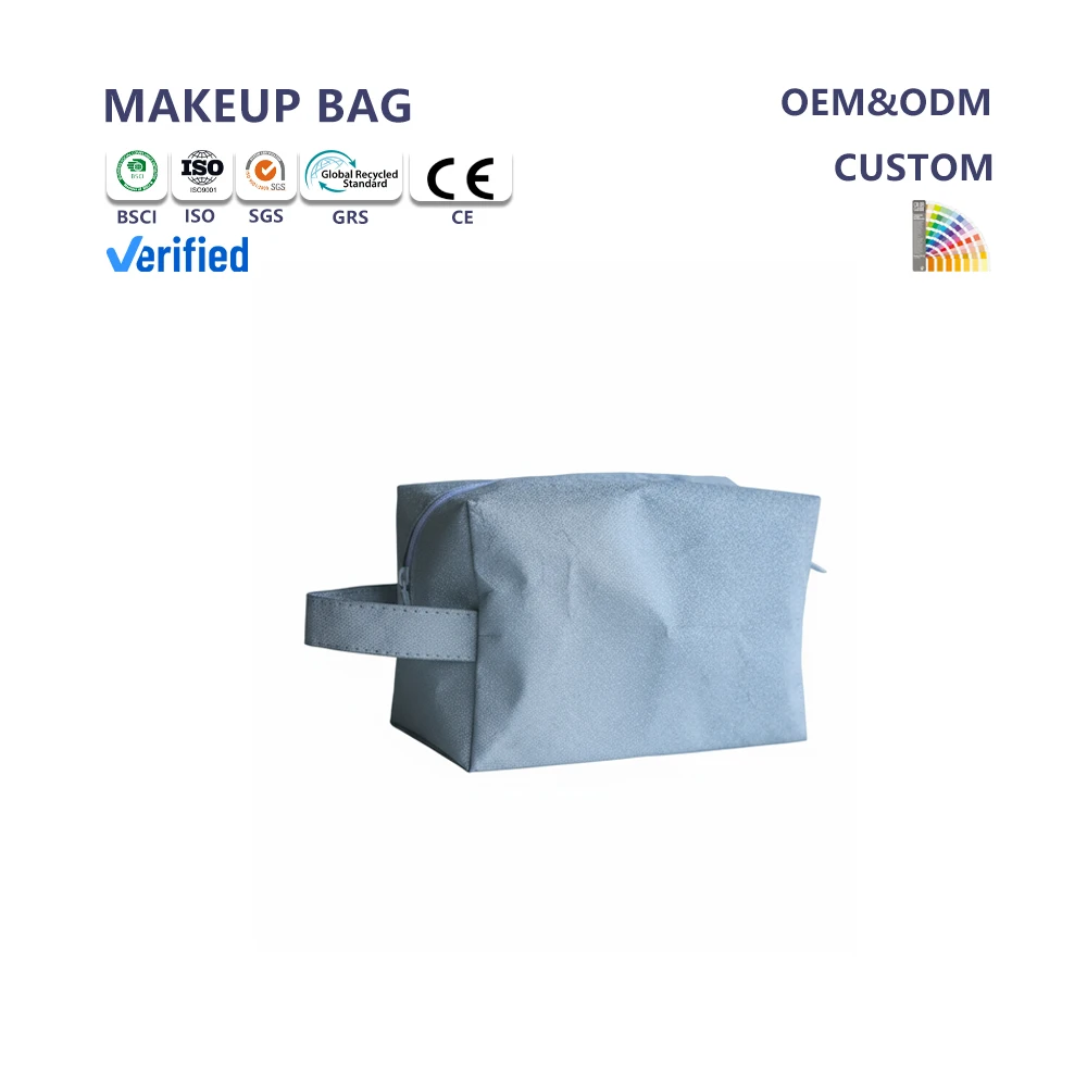 Gifts Zipper Cosmetic Bag Purse Travel Portable Water-resistant Toiletry Pouch Wholesale NON Woven Large Capacity Makeup Bag