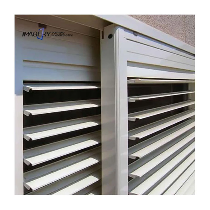 Custom Size Fixed Waterproof Aluminium Profile Louver Security Shutters Window for External Decoration