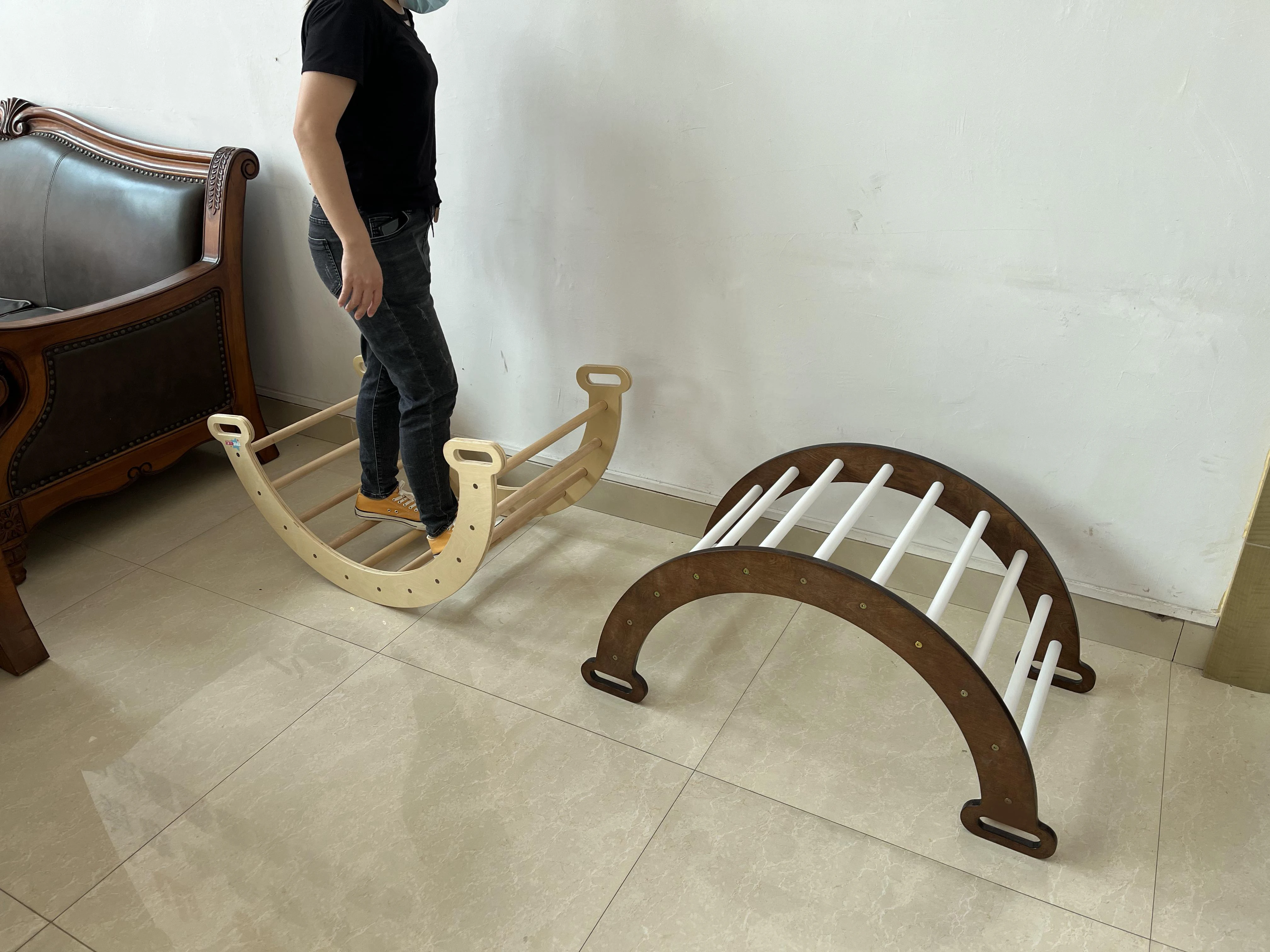 Lm Kids Wooden Montessori Rocking Chair Board Wooden Piklers Arch ...