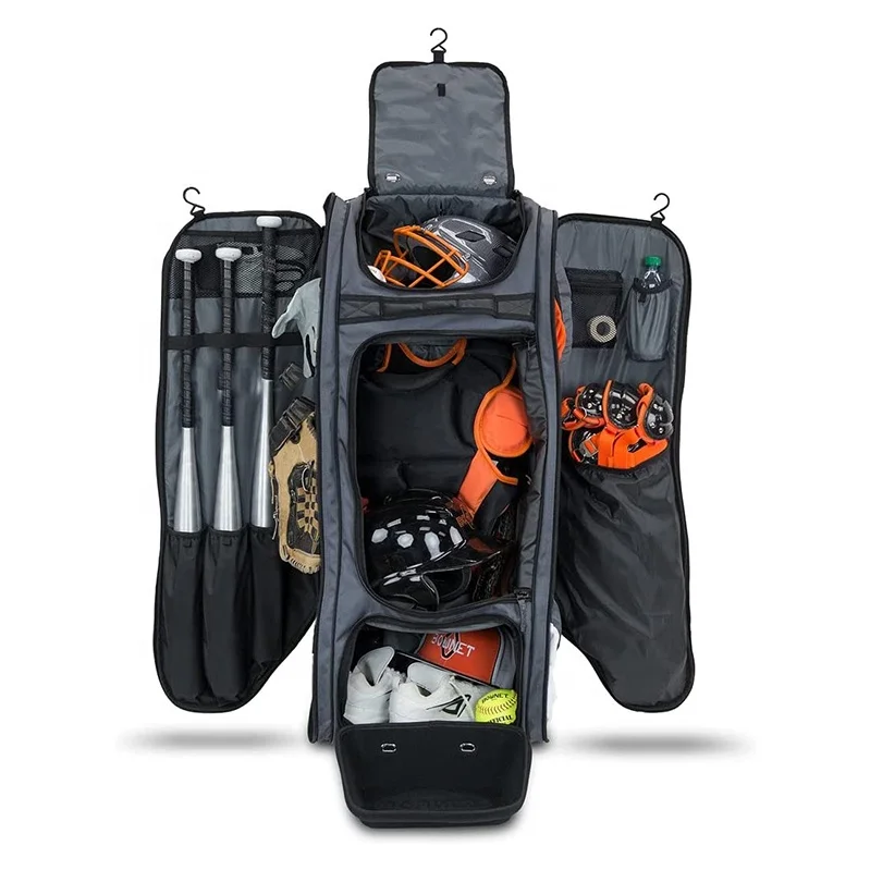 Large Capacity Ripstop Baseball Catchers Bag Softball Bat Bag With