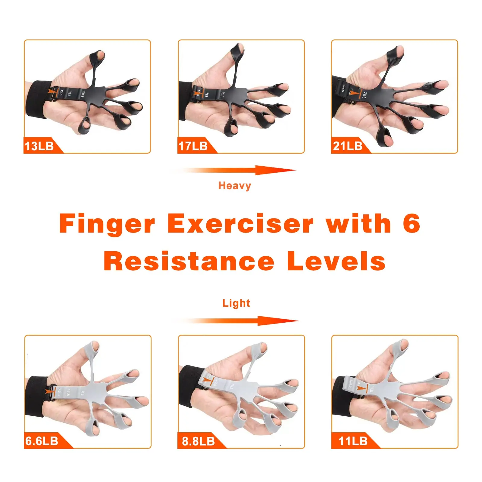 Gripster Finger Gripper Finger Exerciser Hand Grip Strengthener 6