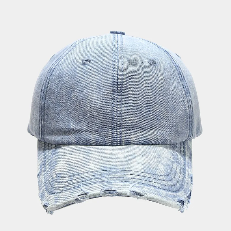 Y2K Vintage Washed Denim Distressed Baseball Cap Y2K Vintage Washed Denim Distressed Baseball Cap