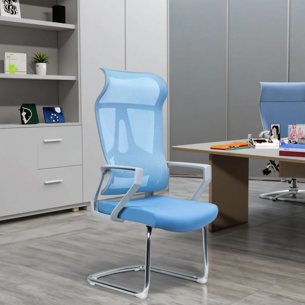Executive Comfortable Hotel Ergonomic Furniture Conference Chairs Thick Padded Seat Curved Back Design Fixed Arms Heavy-duty 2