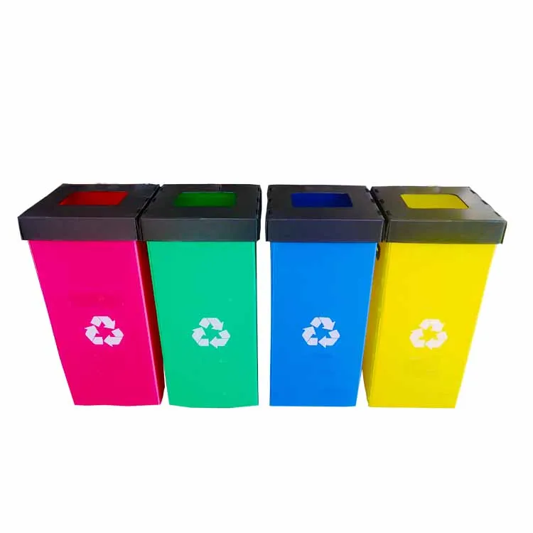 Vietnam Factory Foldable PP Cardboard Recycle Bins Coroplast Trash Bin for Indoor