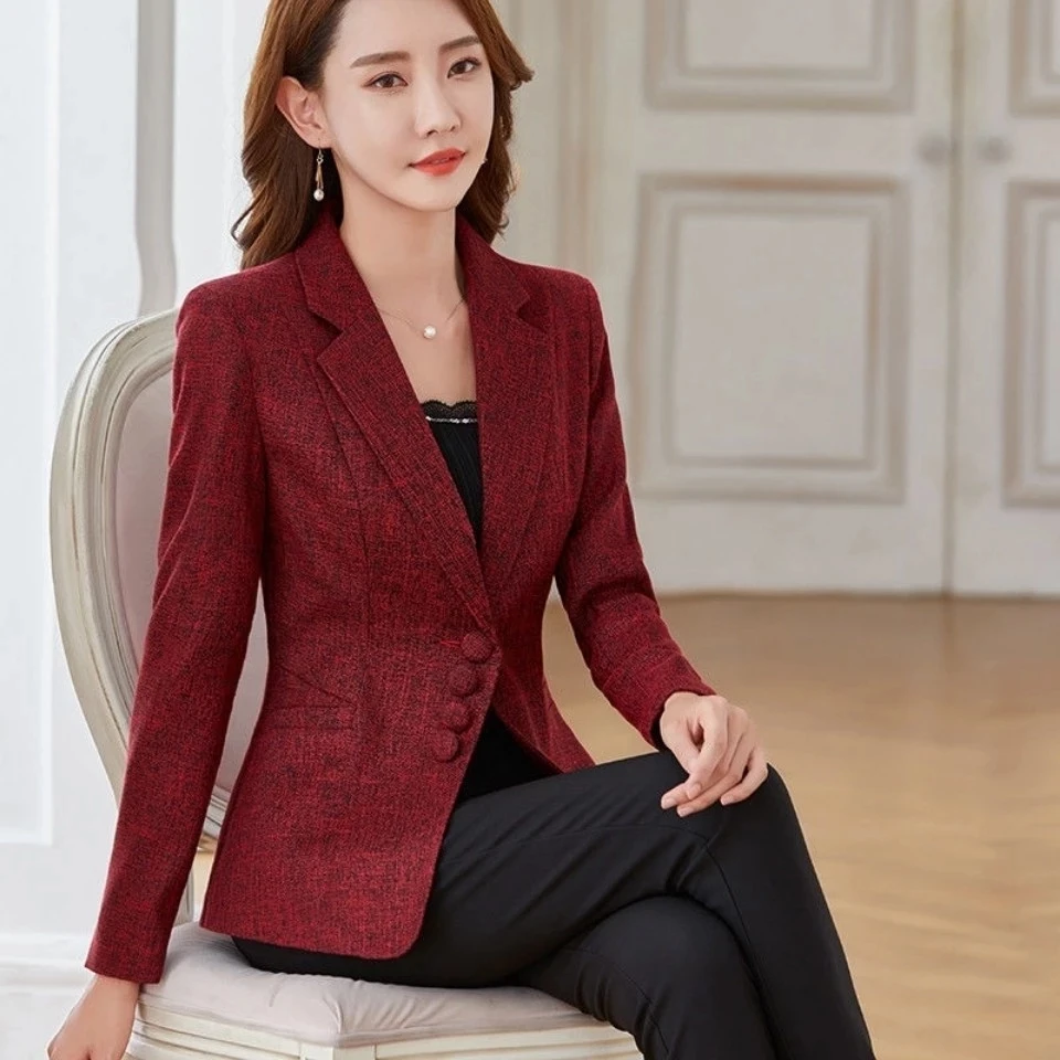 S-6XL Plus Size Fashion Women Plus Size Blazers Jackets Work Office Lady  Suit Slim Single Breasted Business Female Blazer Coats