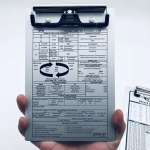 Professional Student Aluminum Brushed Clipboards with Strong Metal Clip Valuable Information Resource for Flying Training