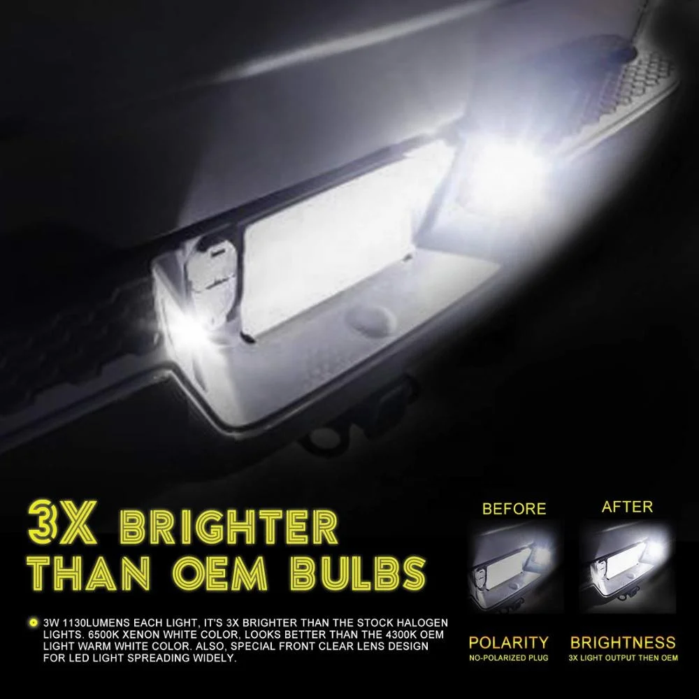 RAM LED License Plate Lights - 6000K White, Pack Of 2, For 2003-2018 Ram 1500/2500/3500