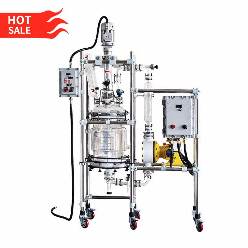 Réacteur en verre à distillation antichoc de 20L avec machine de chauffage
