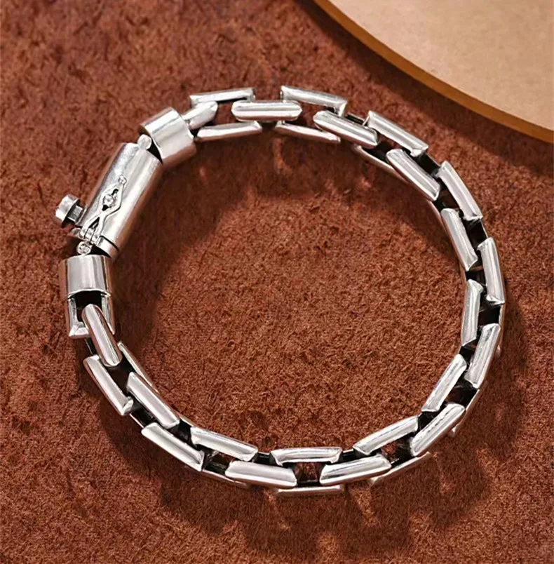 Men's Box Chain Bracelet - Sterling Silver