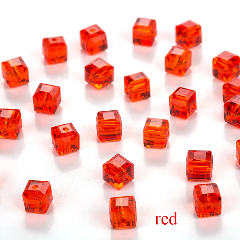 square beads crystal glass beads for jewelry making,square shape