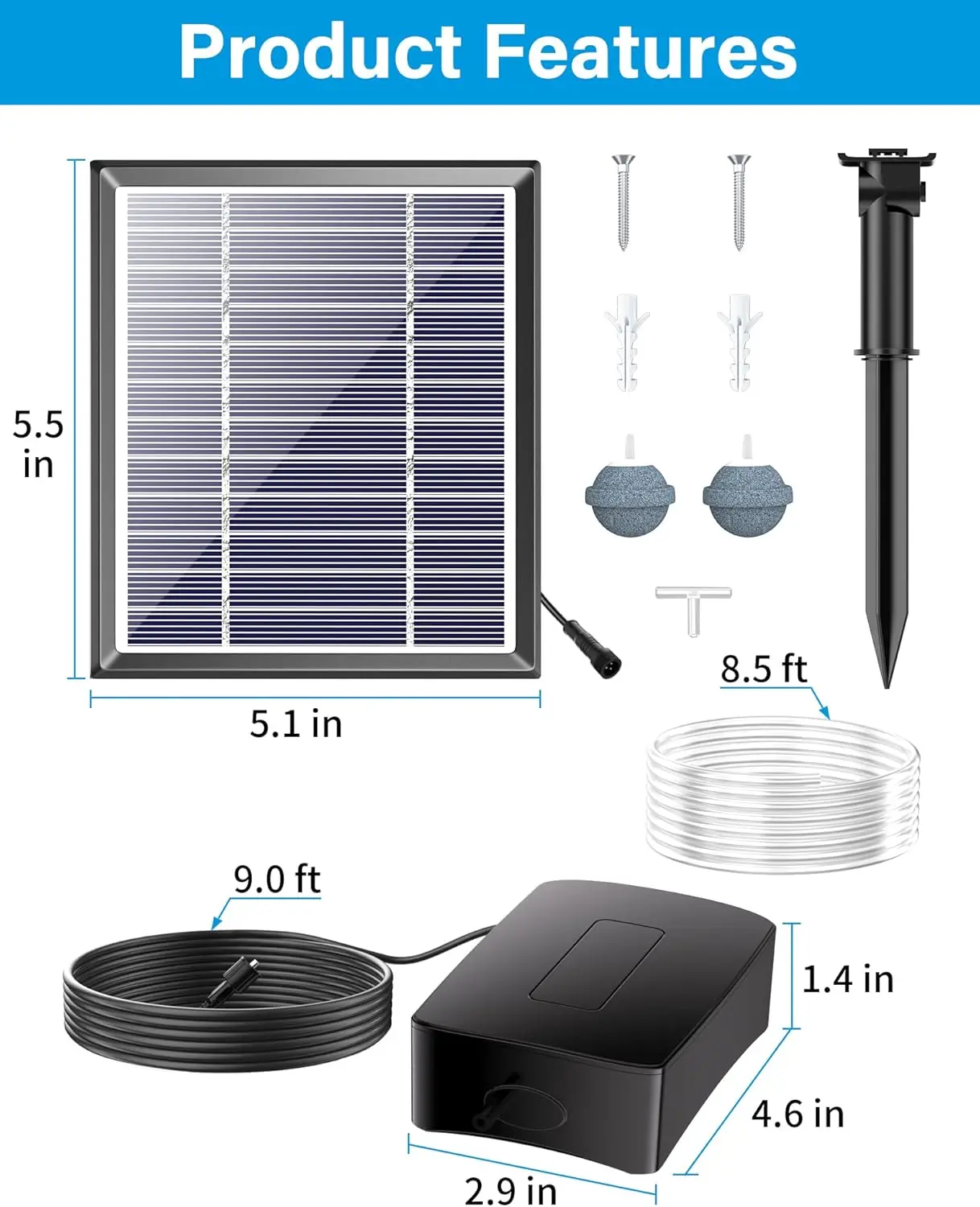 Sunsun Solar Power Aquarium Filter Air Pump