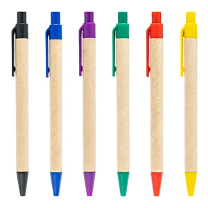 Simple Press Kraft Paper Ballpoint Pen with Custom logo for Advertising Promotional Gifts and Office Supplies