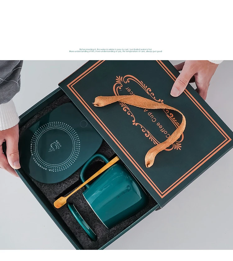 55 Degree Temperature Control Heater Electric Smart Coffee Cup Mug Warmer With Heating Coaster Ceramic Mug with Heater