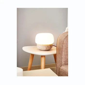 T4583 Travertine table lamp with art glass shade table lamp original design factory outlet Zhongshan lighting factory.
