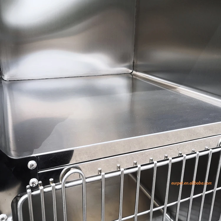 Eurpet Veterinary Cages Stainless Steel Pet Cage For Animals Clinic Used Cat Cages Veterinary