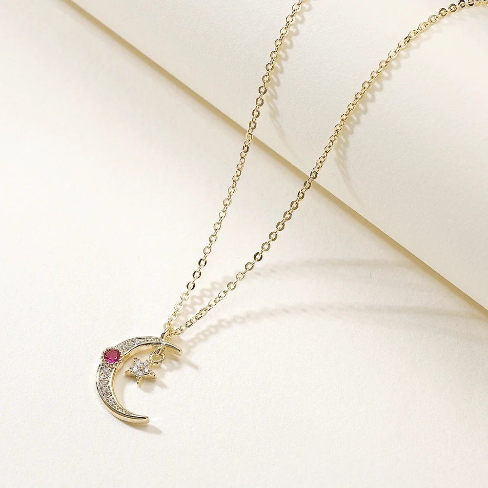 Eid Mubarak Curved Little Moon Pendant 