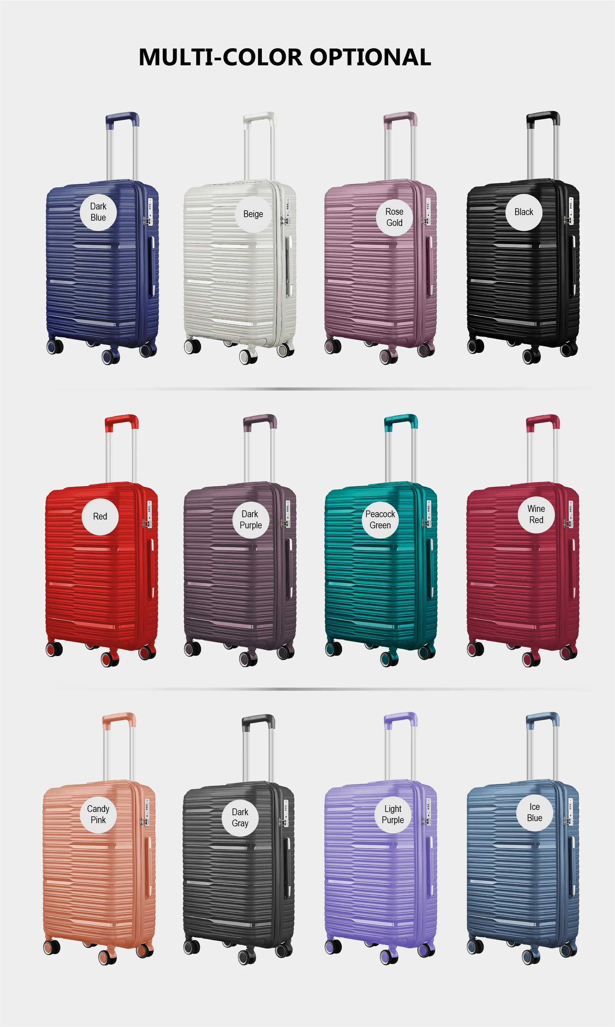 Pp Trolley Luggage Sets 20 24 28 Inch Wholesale Pp Suitcase Sets Travel ...